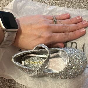 Toddler size 4 sparkle and rhinestone “dress” shoe